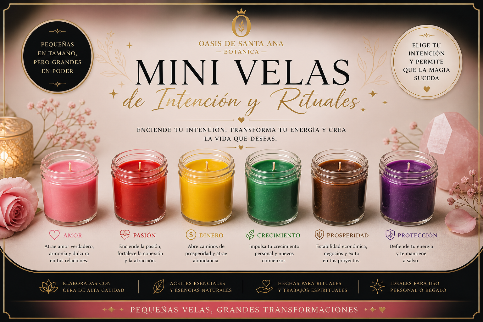 Mini Velas de Intención y Rituales
