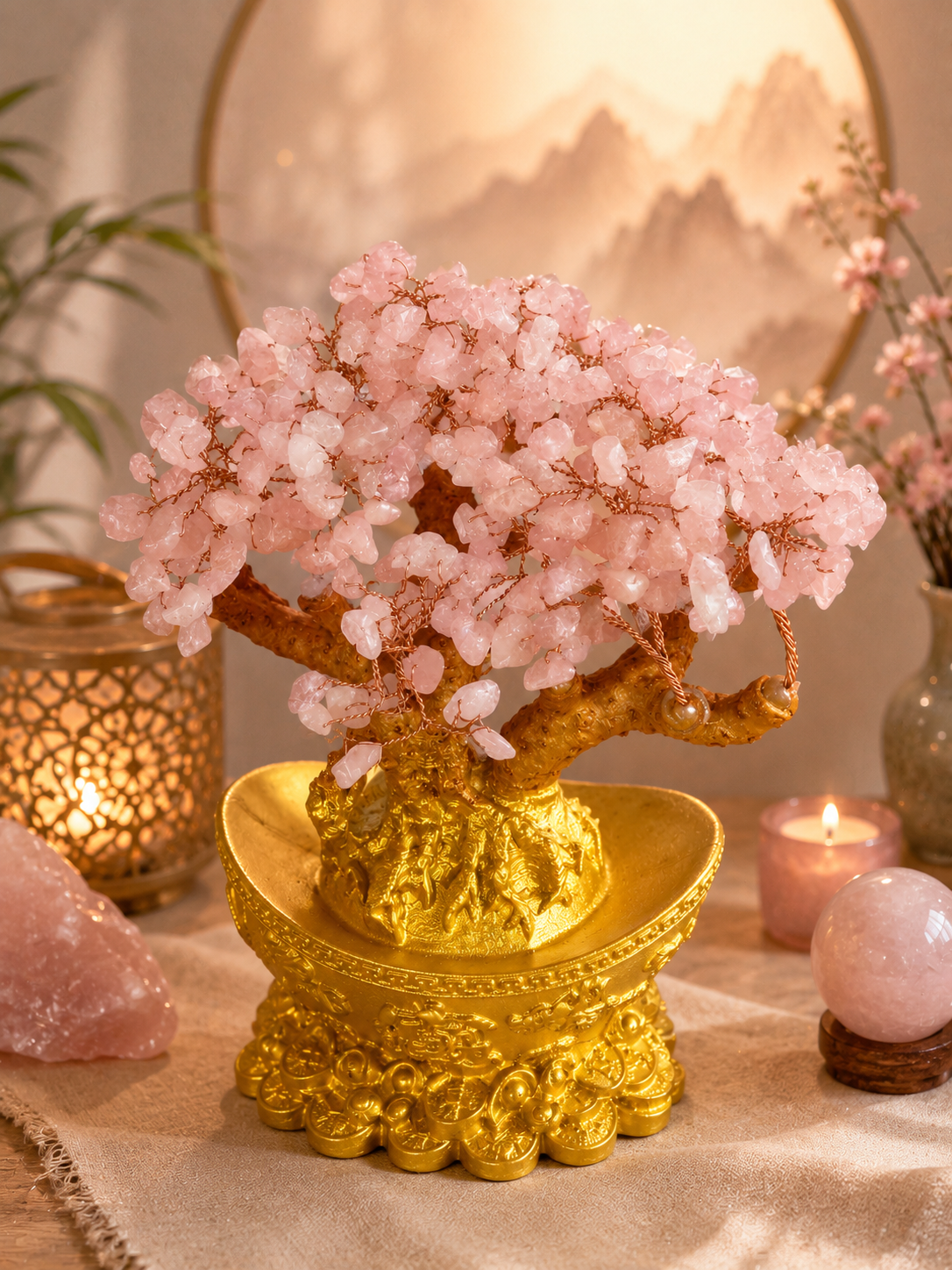 Árbol Encanto de Venus – Cuarzo Rosa