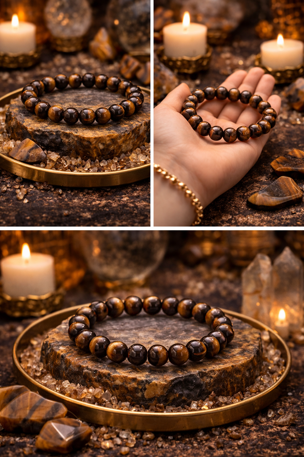 🐅 Pulsera Nefertari – Poder & Prosperidad (Ojo de Tigre)