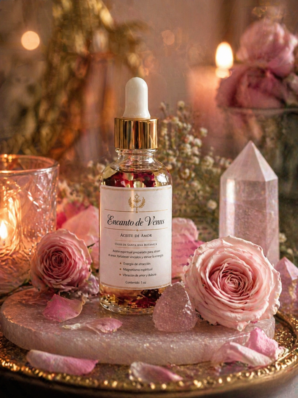Aceite de Amor/ Encanto de Venus / Con Cuarzo Rosa